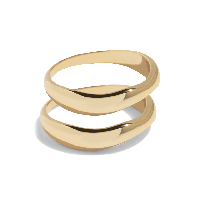 THE DOUBLE TROUBLE RING SET - Solid 14k gold from Bound Studios