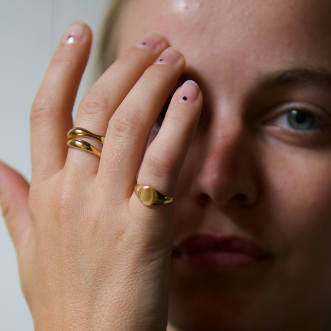 THE DOUBLE TROUBLE RING SET - Solid 14k gold from Bound Studios