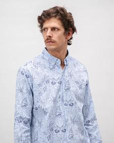 Seven Seas Oxford Baumwollhemd Blau via Brava Fabrics