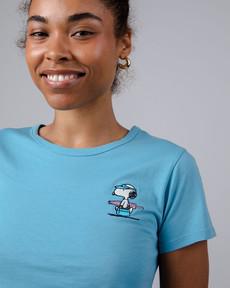 Peanuts Beach Slim Fit T-Shirt Blau via Brava Fabrics