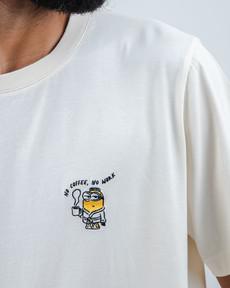 Minions No coffee no work Tshirt Ecru via Brava Fabrics