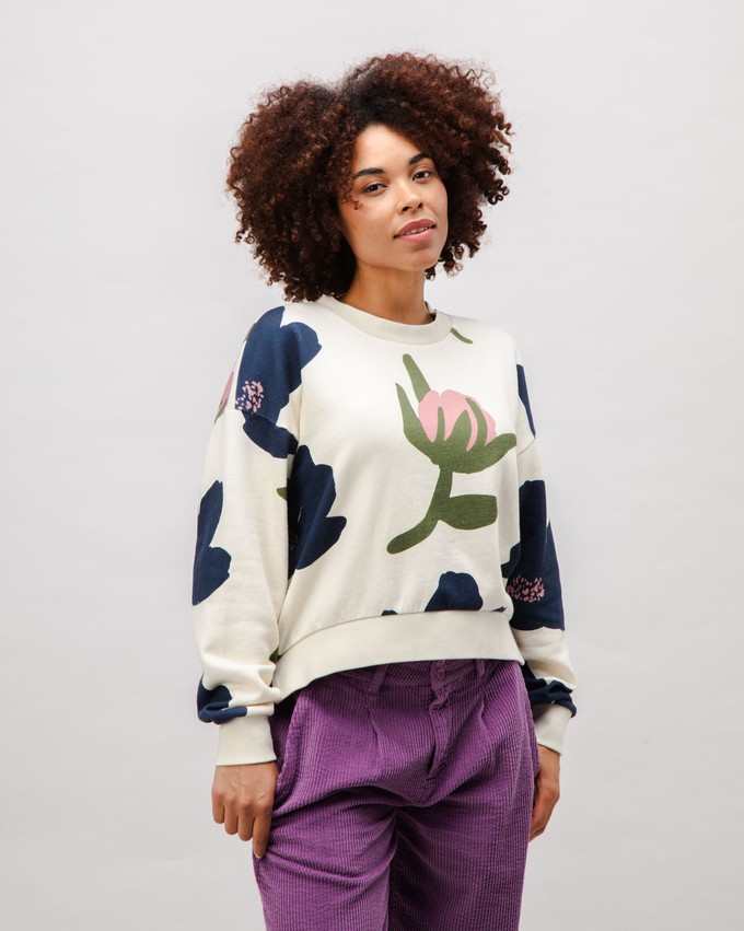 Bloom Rounded Baumwoll-Sweatshirt Ecru from Brava Fabrics