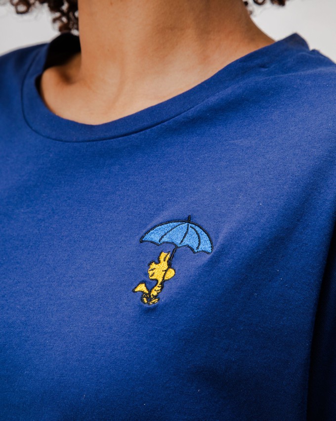 Peanuts Woodstock Oversize Baumwoll-T-Shirt Blau from Brava Fabrics