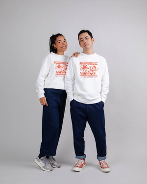 Hoxton Four Corners Unisex Sweatshirt Ecru from Brava Fabrics