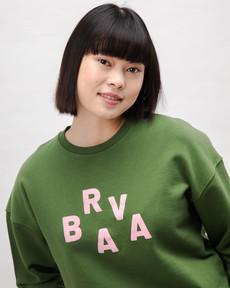 BRV Squared Baumwoll-Sweatshirt Grün via Brava Fabrics