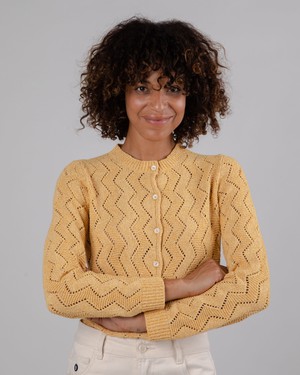 Lochstrickjacke Gelb from Brava Fabrics