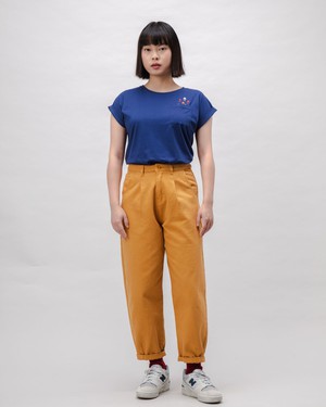 Pegged Cotton Twill Pants Ochre from Brava Fabrics