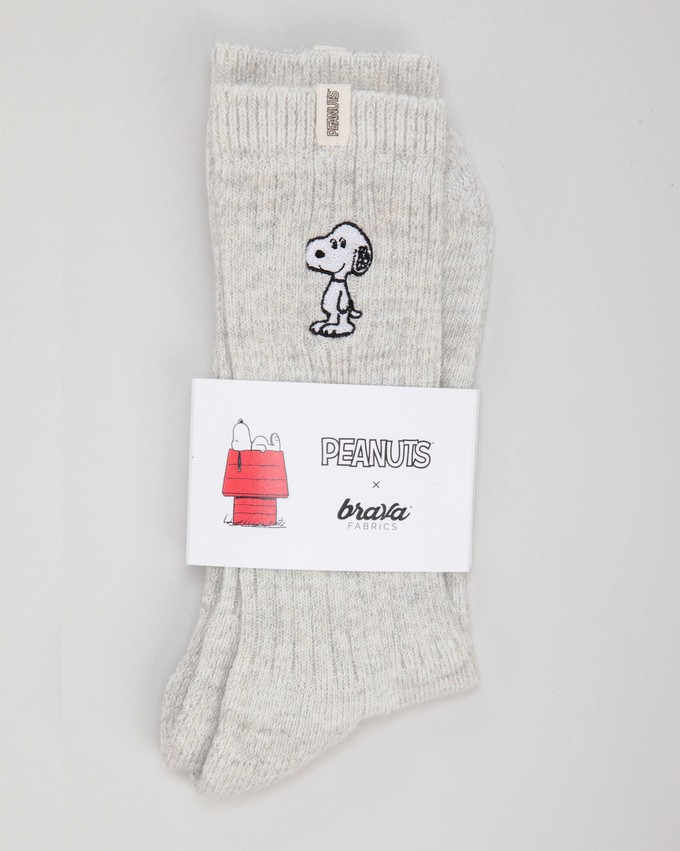 Peanuts Snoopy Gerippte Socken Creme from Brava Fabrics