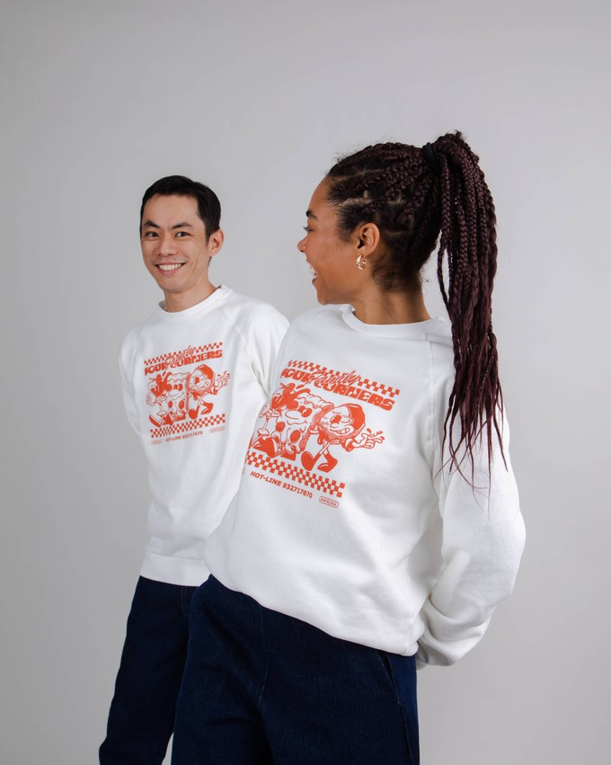 Hoxton Four Corners Unisex Sweatshirt Ecru from Brava Fabrics