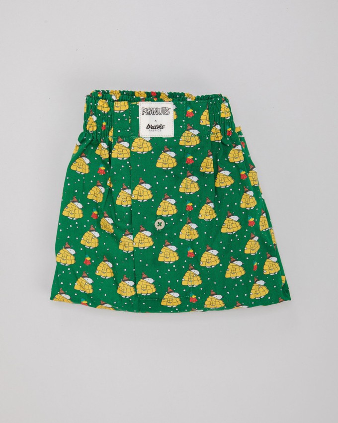 Peanuts Snow Baumwoll-Boxershorts Grün from Brava Fabrics