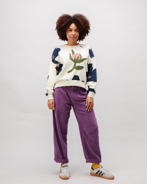 Bloom Rounded Baumwoll-Sweatshirt Ecru from Brava Fabrics