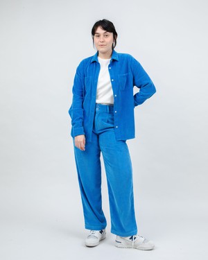 Corduroy Pleated Pants Blue from Brava Fabrics