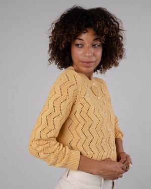 Lochstrickjacke Gelb from Brava Fabrics