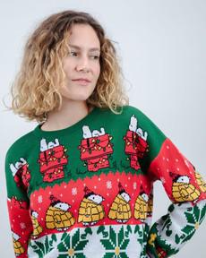 Peanuts Xmas Baumwollpullover Mehrfarbig via Brava Fabrics