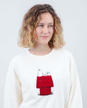 Peanuts Snoopy Doghouse Sweatshirt Cream from Brava Fabrics