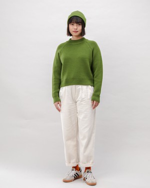 Waterfront Cropped Wool Sweater Green from Brava Fabrics