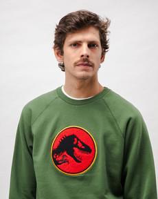 Jurassic Park Logo Baumwoll-Sweatshirt Grün via Brava Fabrics