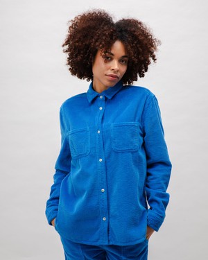 Kord Oversize Bluse Blau from Brava Fabrics