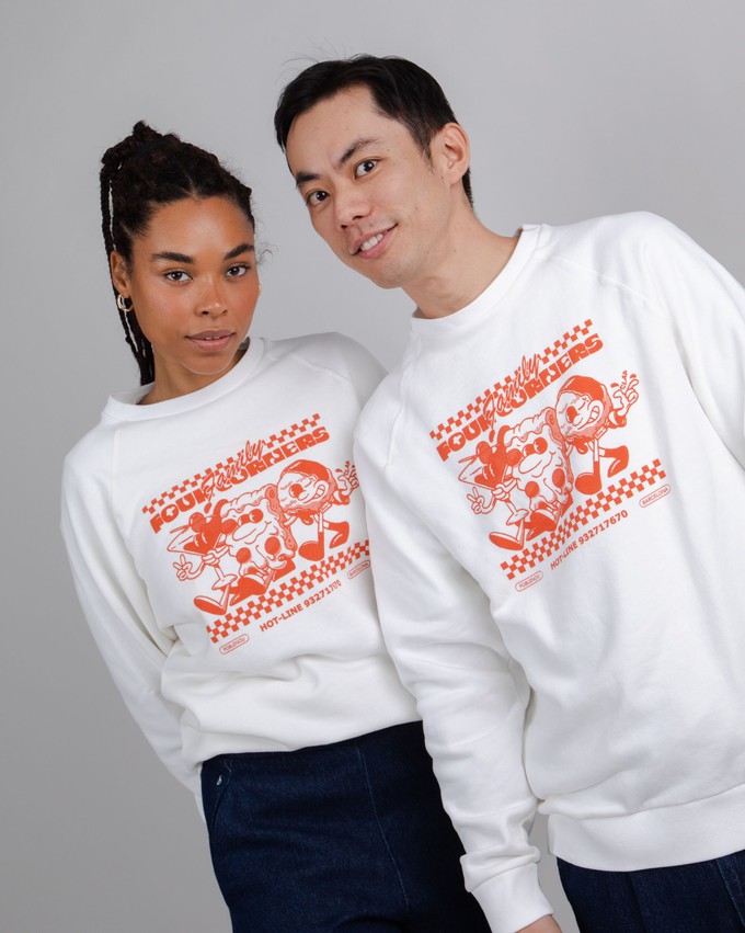 Hoxton Four Corners Unisex Sweatshirt Ecru from Brava Fabrics