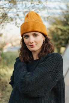 Hat N°1 - DutchMerino (S-Ocher Yellow) via BROL - Bewust Breigoed