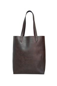 Basic shoulder bag - Chocolate via CANUSSA