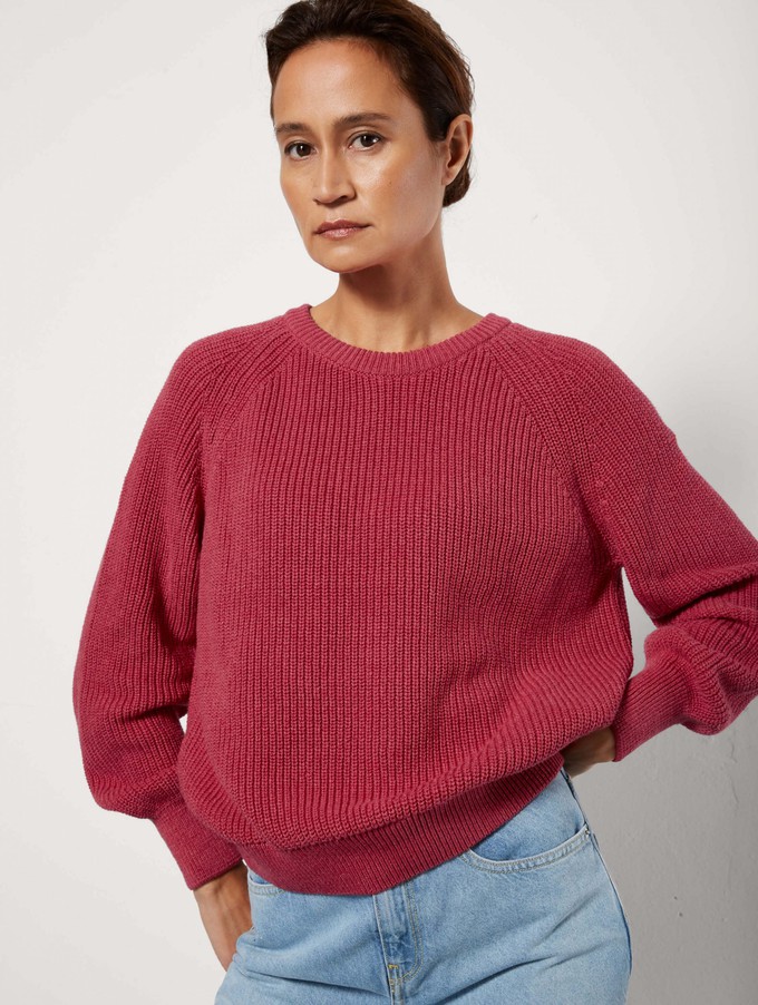 Knitted jumper  Recycled Cotton & Tencel Raspberry Red from Charlie Mary