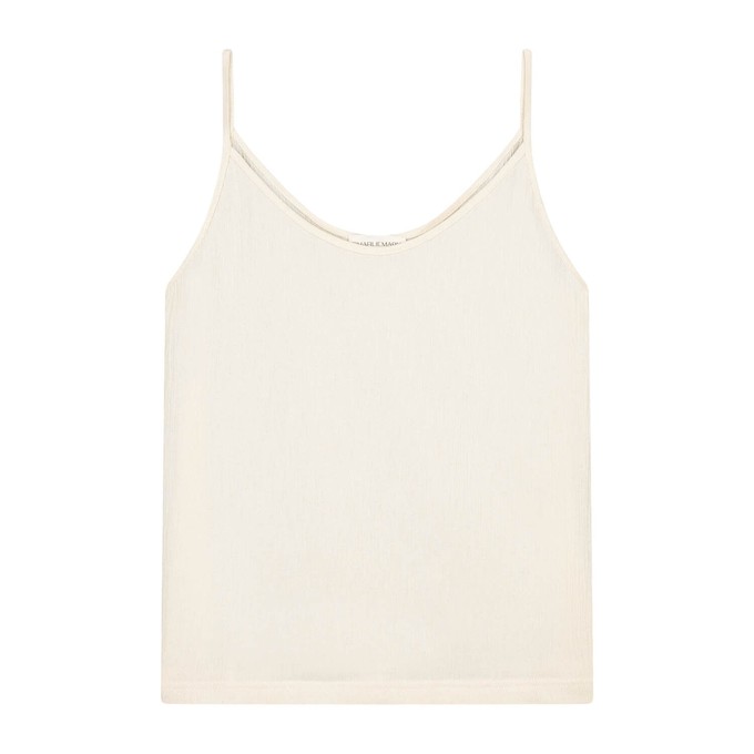 Crêpe Cotton Singlet Crème from Charlie Mary