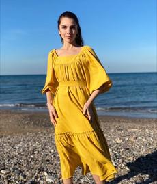 Alice Mustard Cotton Maxi Dress via Chillax