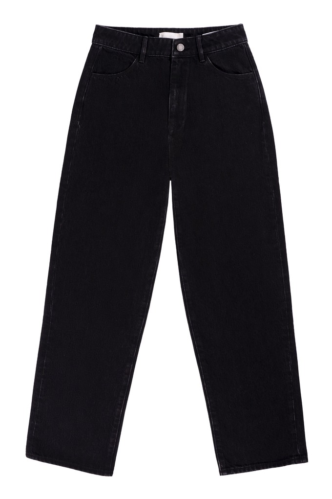 DAWN Wide Straight Cropped Non-Stretch - Minimal - Black Denim from DAWN Denim