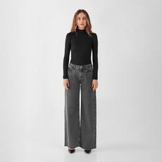 SUNNY Wide Leg Minimal Stretch - Open Hem - Light Grey via DAWN Denim