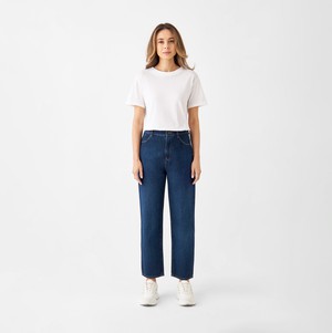 DAWN Wide Straight Cropped Non-Stretch - Minimal - Dark Blue from DAWN Denim