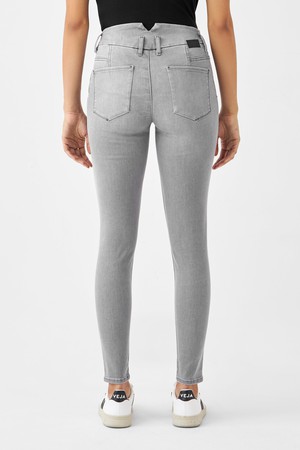 SUN UP Skinny Powerstretch - Design Details - Silver Denim from DAWN Denim