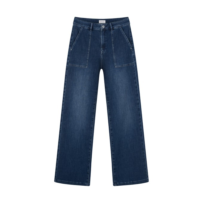 DEW Flared Soft Denim - Worker - Medium Blue from DAWN Denim