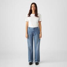 GLOW Flared Soft Denim - Chino - Medium Blue via DAWN Denim