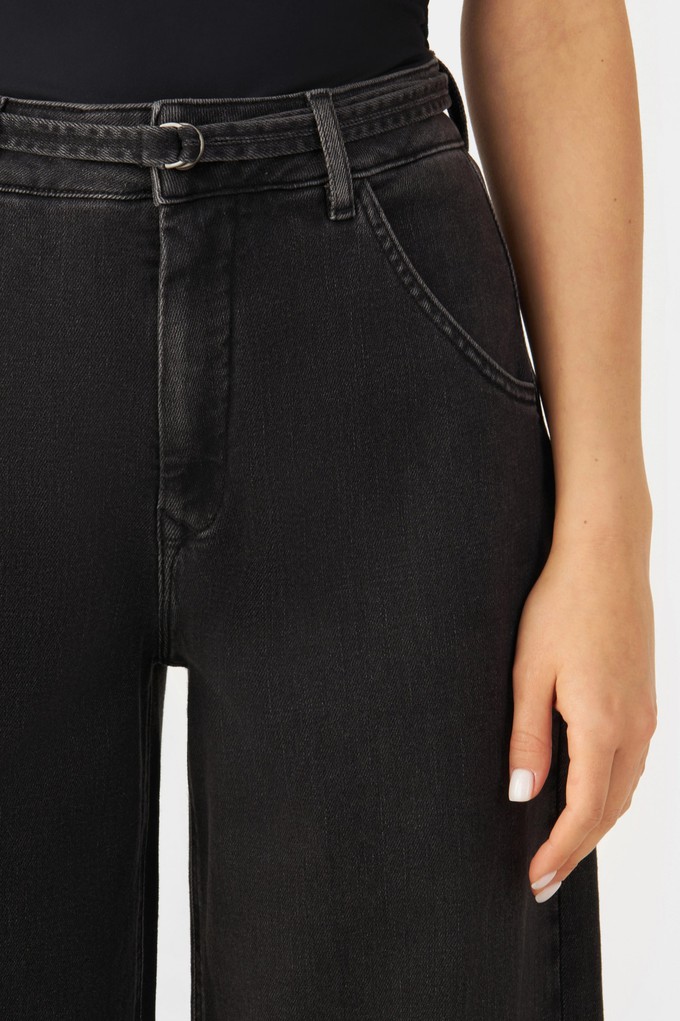 BLINK High Waist Wide Cropped - Black Denim from DAWN Denim