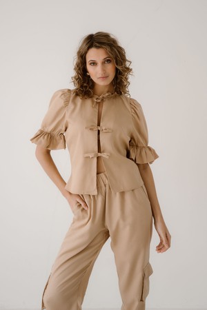 OLIVIA TOP - SAND from ELJO THE LABEL