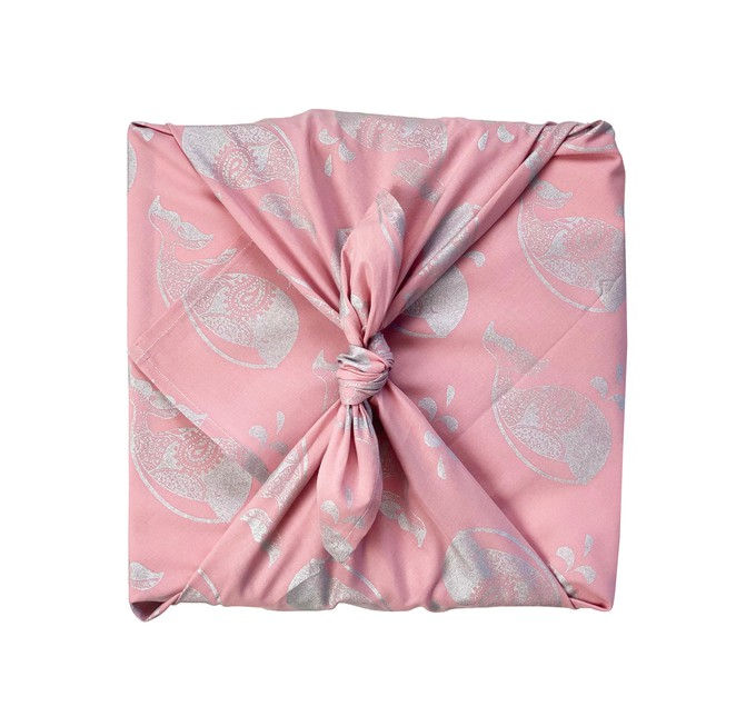 Furoshiki Chic - Plum Diamonds & Blush Whales 8 piece set from FabRap