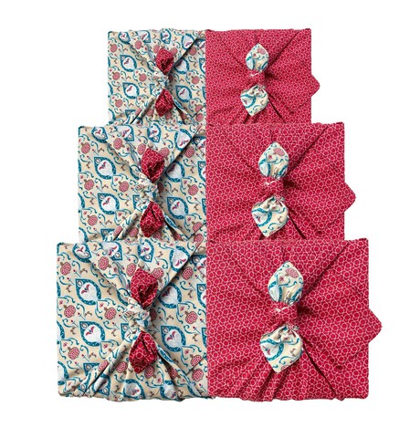 Furoshiki Fabric Gift Wrap Cloth - 3 Pack Double-Sided One Style Bundle from FabRap