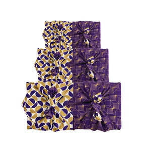 Furoshiki Fabric Gift Wrap Cloth - 3 Pack Double-Sided One Style Bundle from FabRap