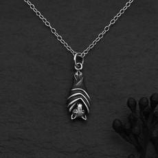 Silver necklace bat via Fairy Positron