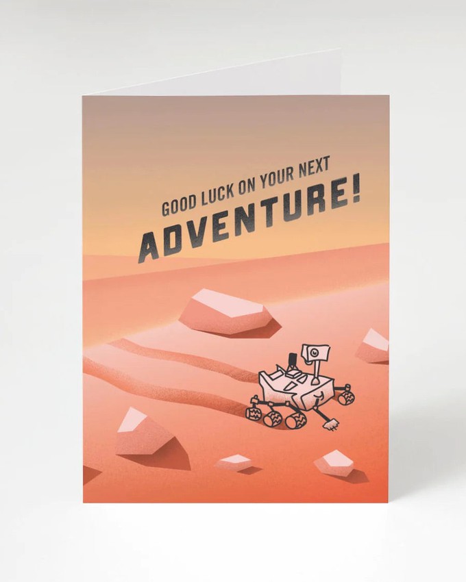 Greeting card "Good luck on your next adventure" from Fairy Positron