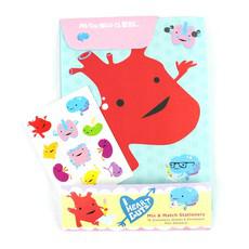 Mix & match stationery set "I Heart Guts" via Fairy Positron