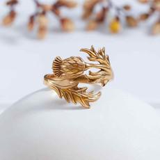 Bronzen ring distelbloem via Fairy Positron