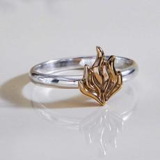 Silver ring with bronze flame via Fairy Positron