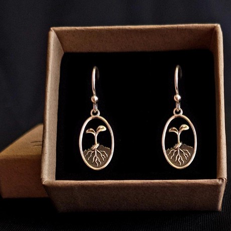 Silver earrings seedling from Fairy Positron