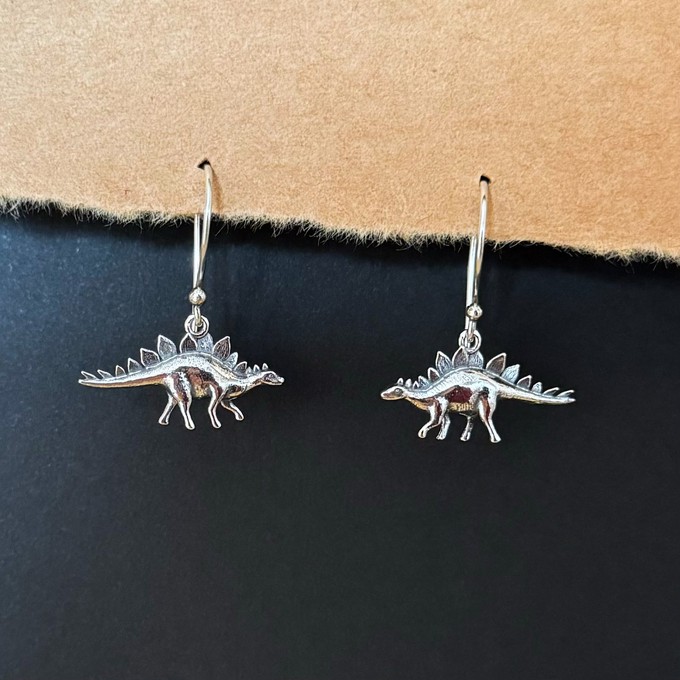 Silver earrings stegosaurus from Fairy Positron