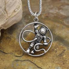 Silver necklace astronaut via Fairy Positron