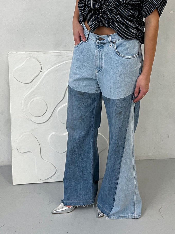 Fora Oversized Upcycled Blue High Waisted Jeans from Fanfare Label