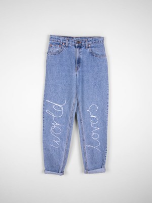 "World Lovers" Embroidered Jeans - Sizes 28-32 from Fanfare Label