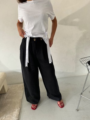 Celeste Linen Trousers in Black from Fanfare Label